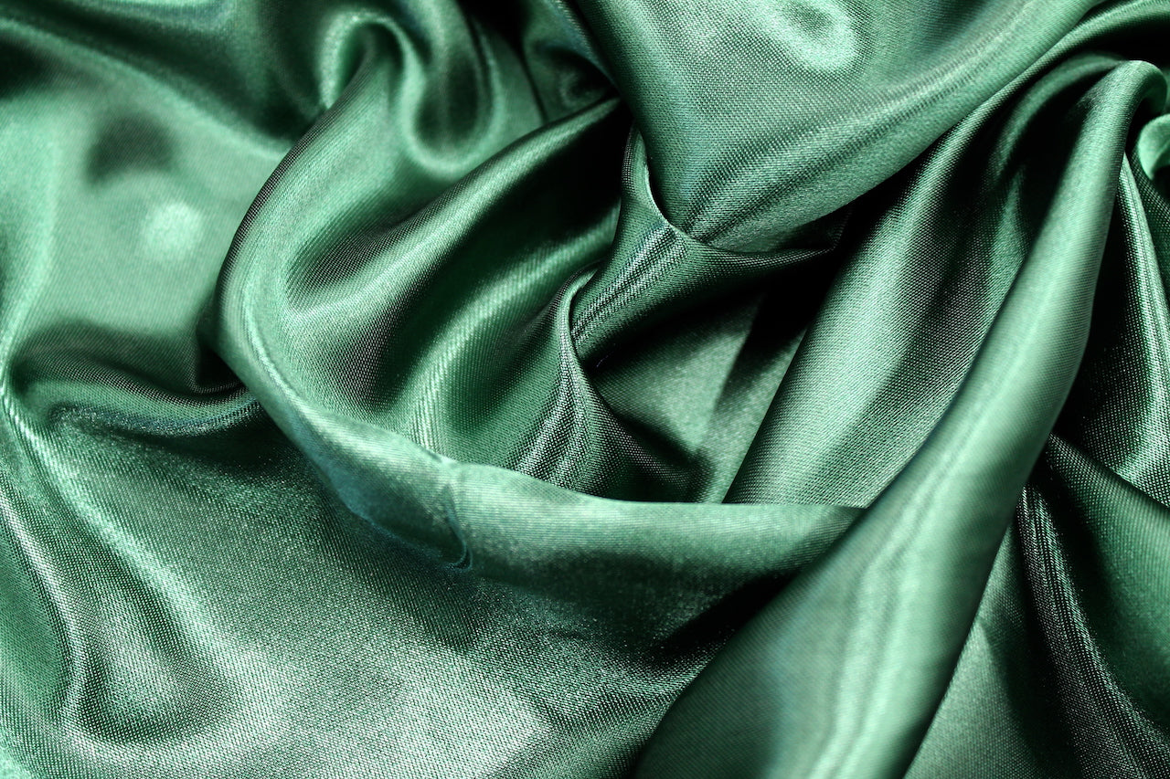 Tissu Satin Polyester Uni Vert foncé