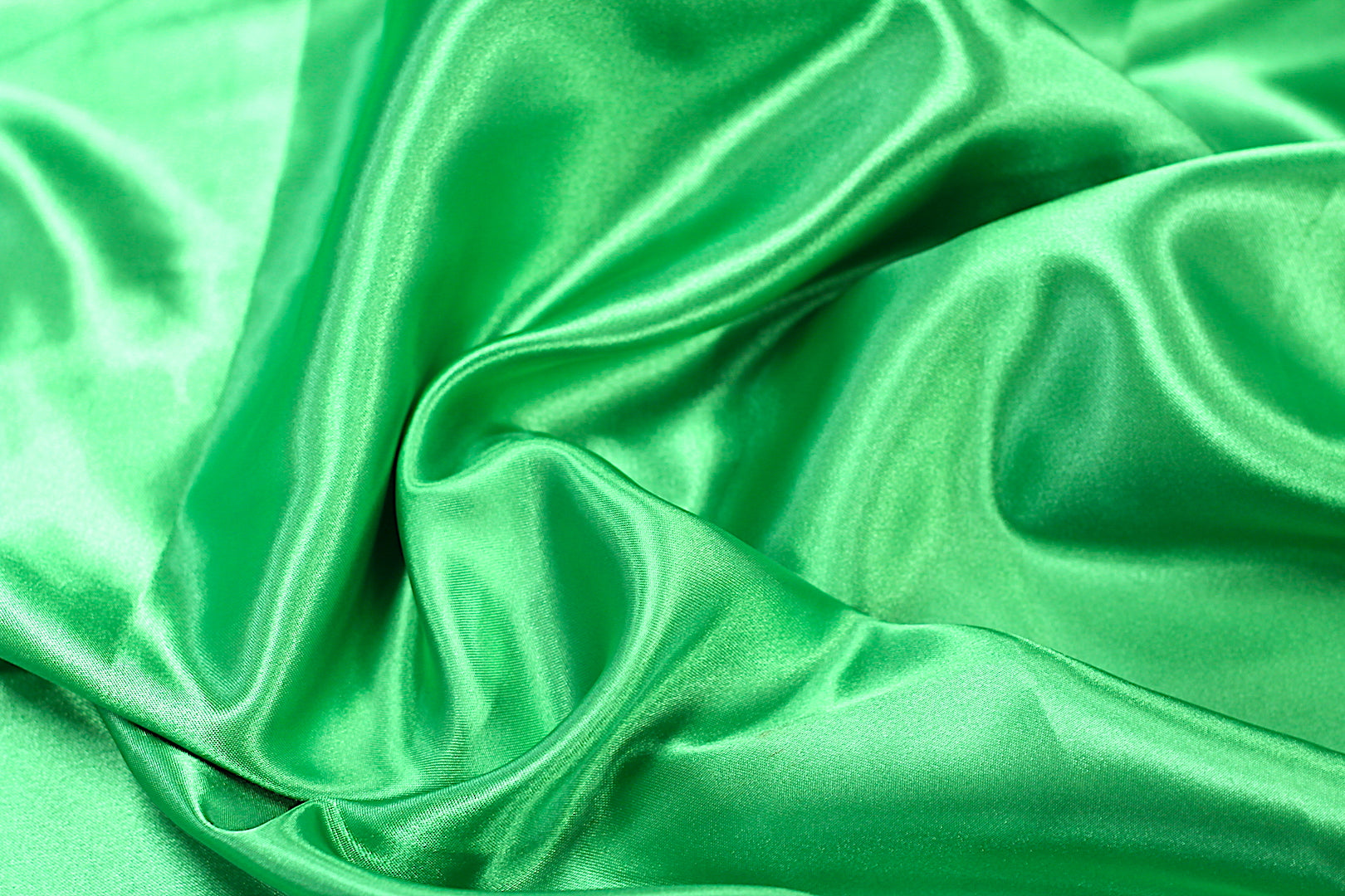 Tissu Satin Polyester Uni Vert pomme