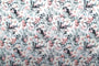 Tissu Satin Touché Soie imprimé Fleur Juliette Blanc cassé