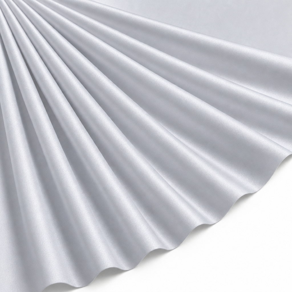 Tissu Satin de Coton extensible Uni Blanc
