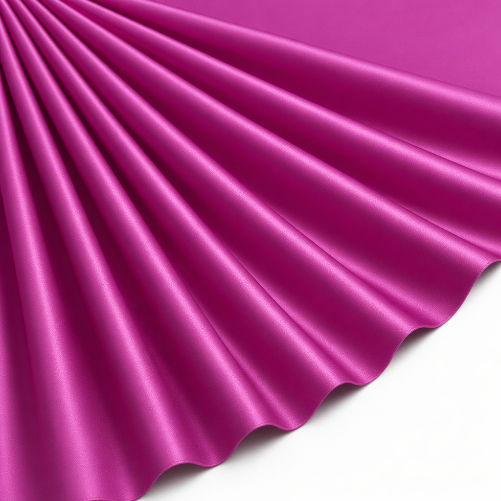 Tissu Satin de Coton extensible Uni Fuchsia