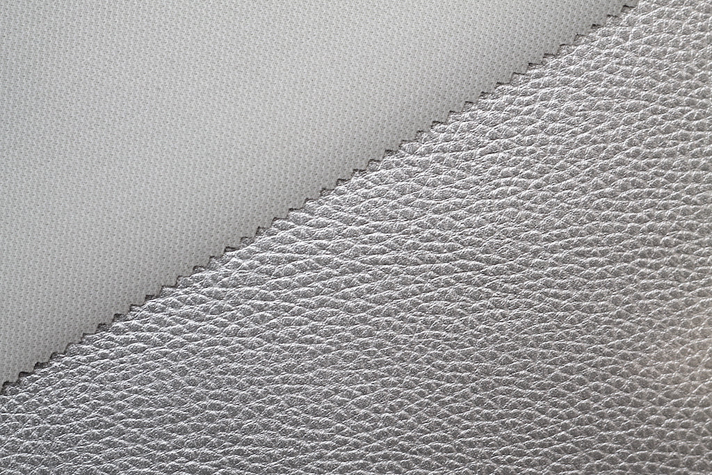 Tissu Simili Cuir Skaï Uni Argent