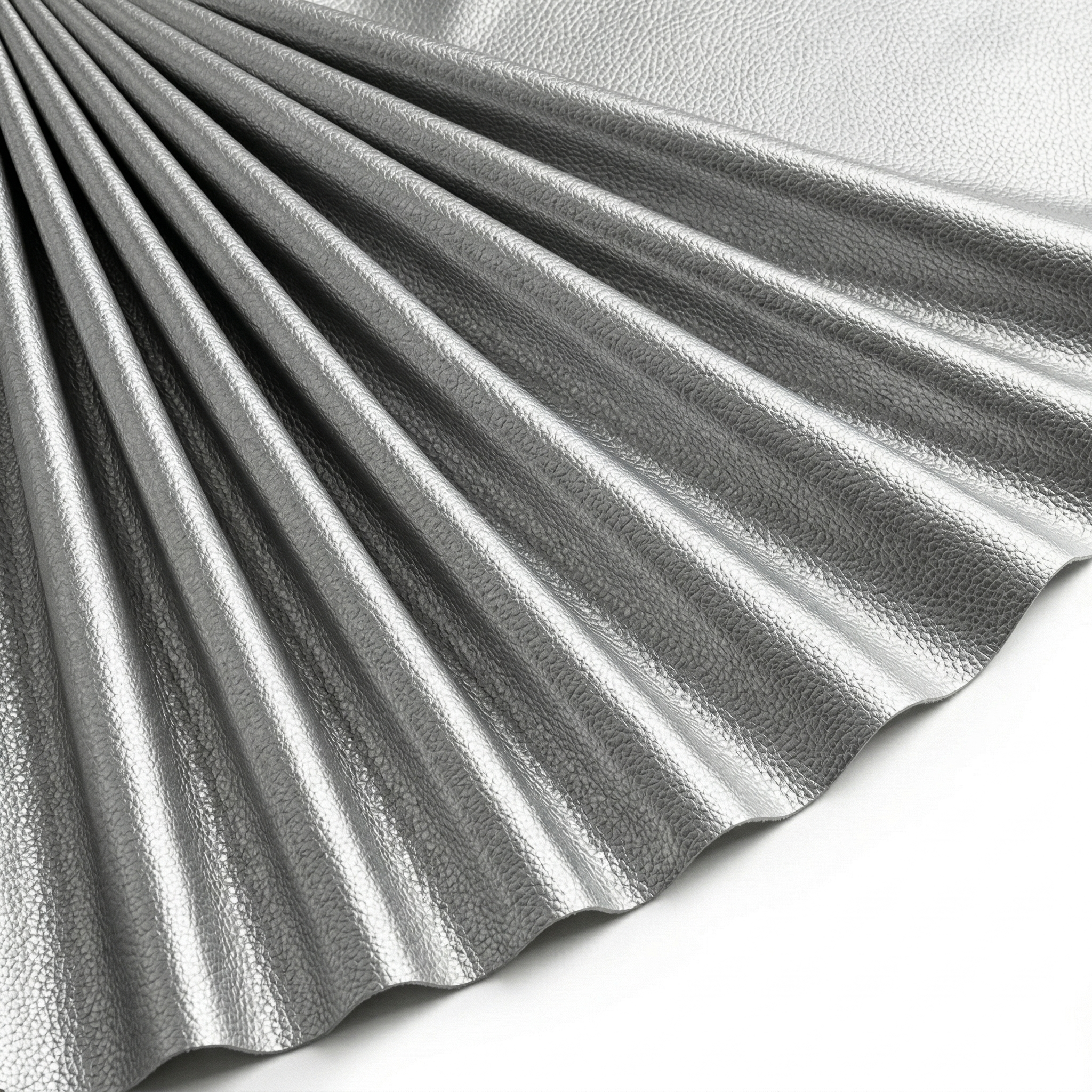 Tissu Simili Cuir Skaï Uni Argent