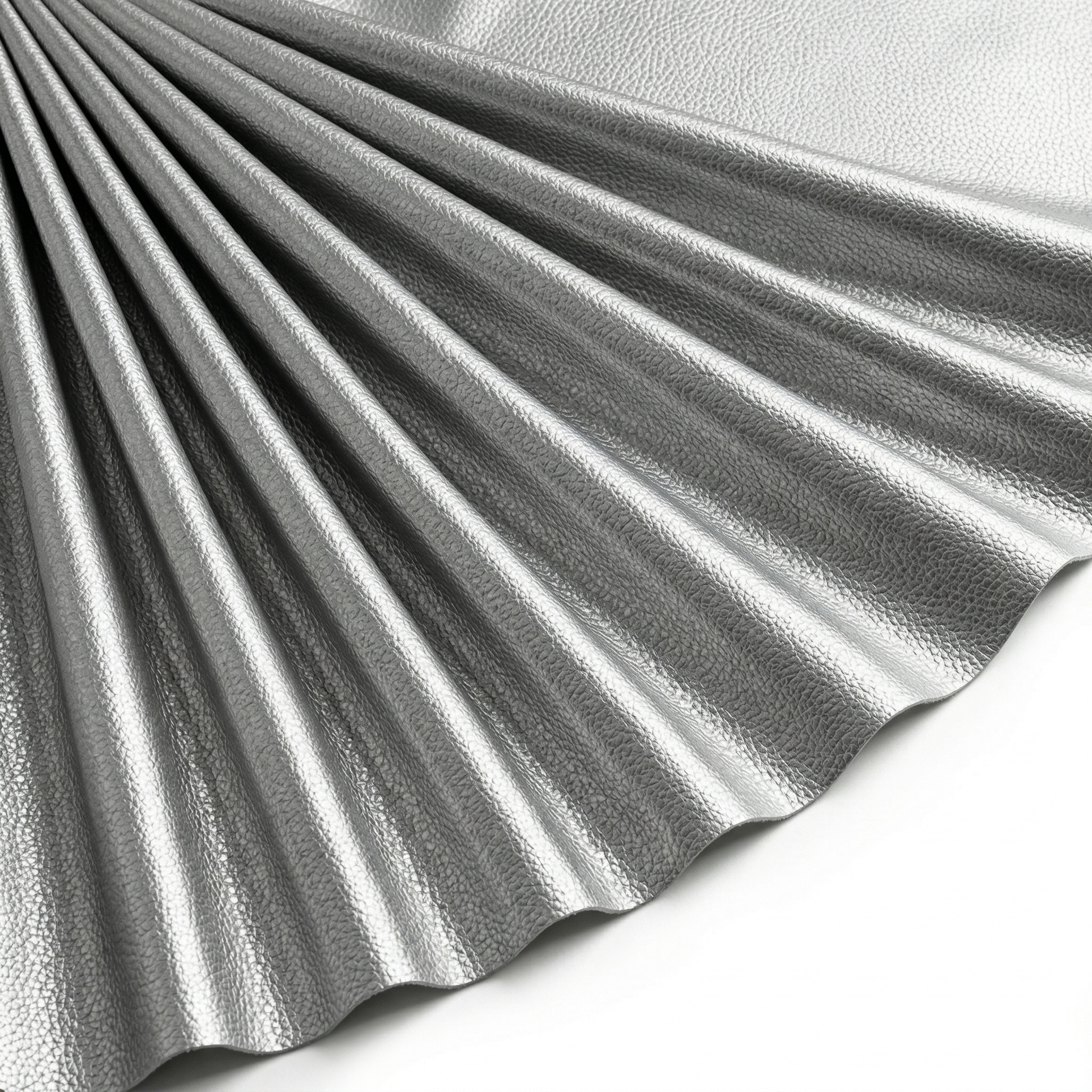 Tissu Simili Cuir Skaï Uni Argent