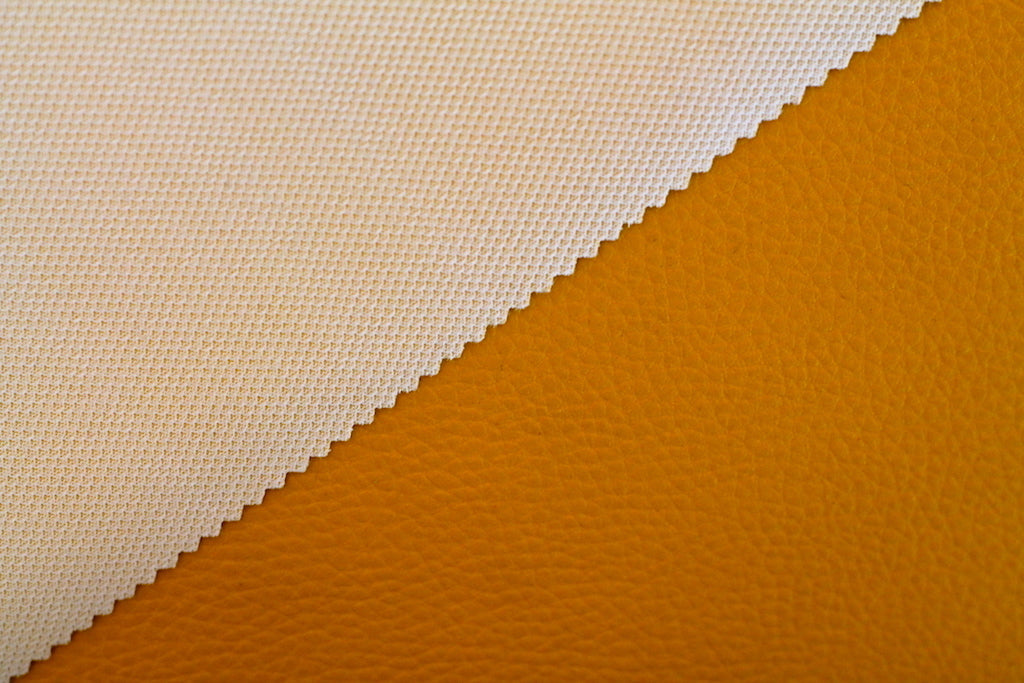 Tissu Simili Cuir Skaï Uni Jaune Safran