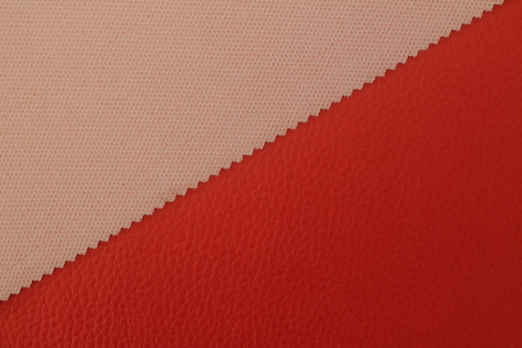 Tissu Simili Cuir Skaï Uni Rouge