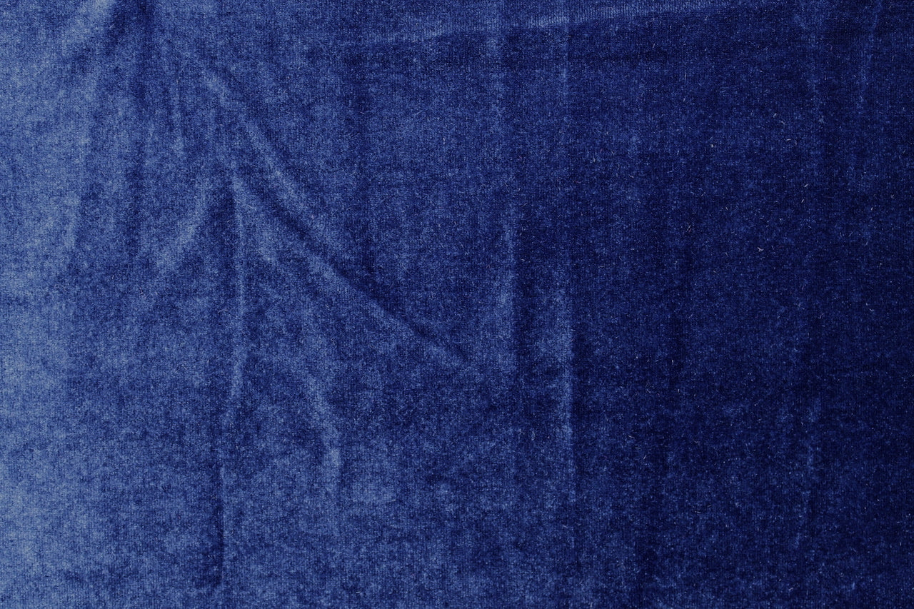 Tissu Velours Extensible Uni Indigo foncé