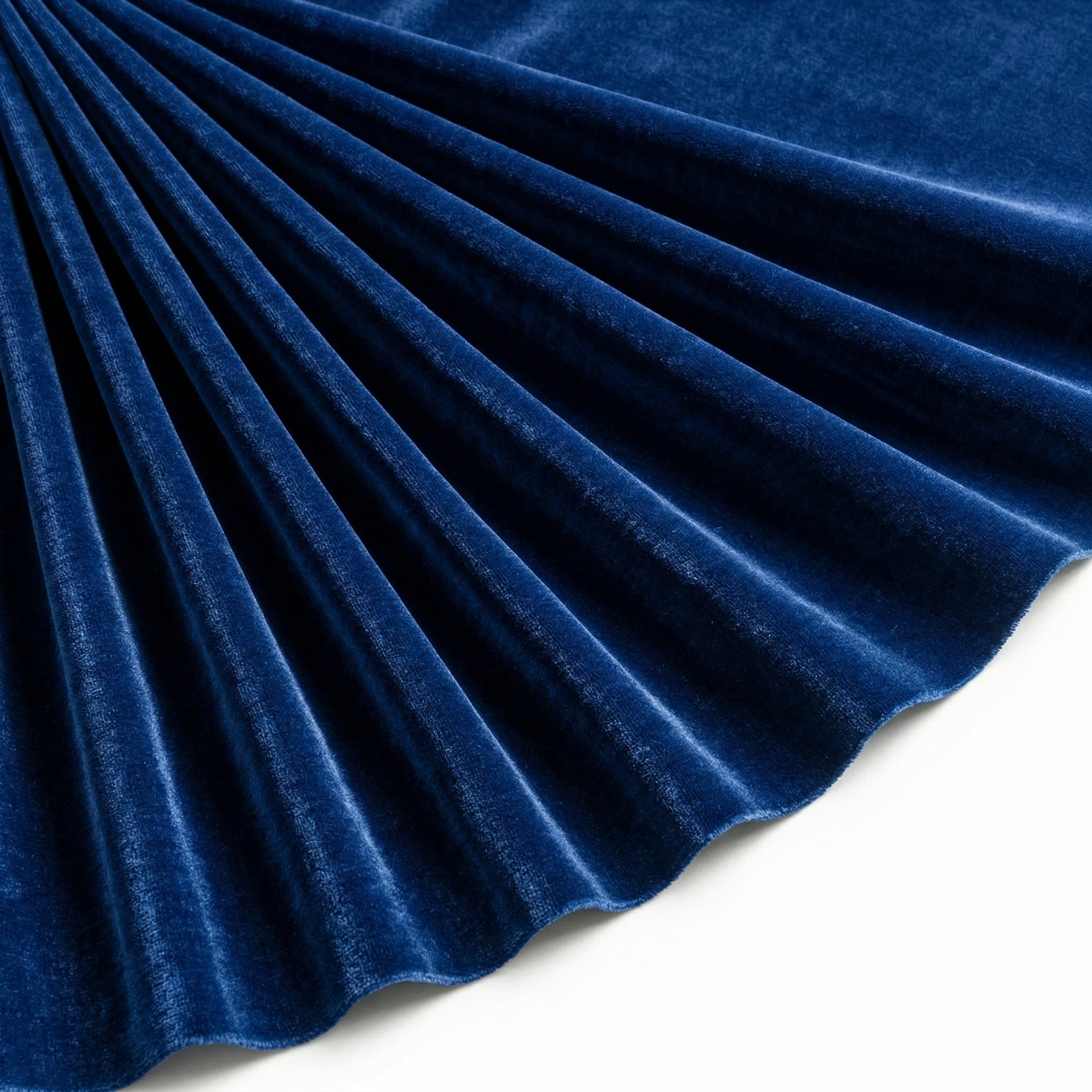 Tissu Velours Extensible Uni Indigo foncé