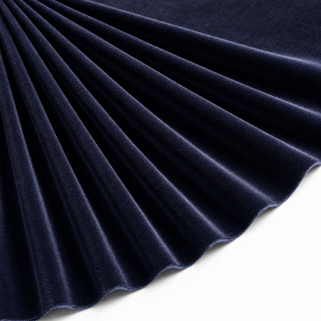 Tissu Velours Extensible Uni Marine