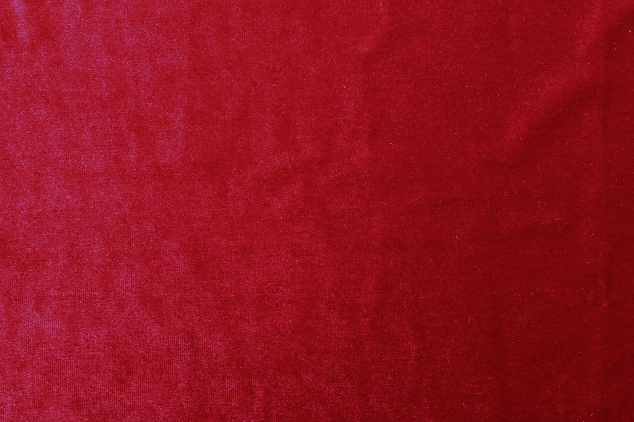 Tissu Velours Extensible Uni Rouge