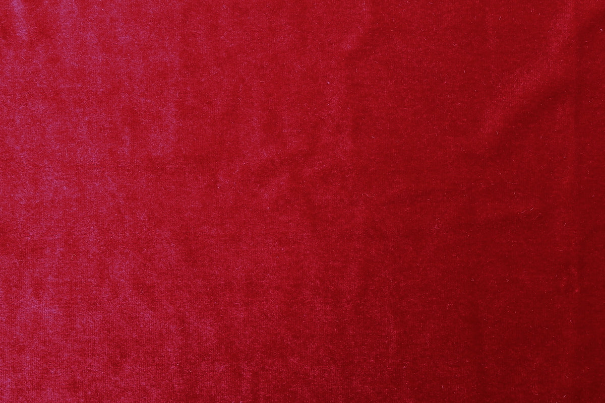 Tissu Velours Extensible Uni Rouge