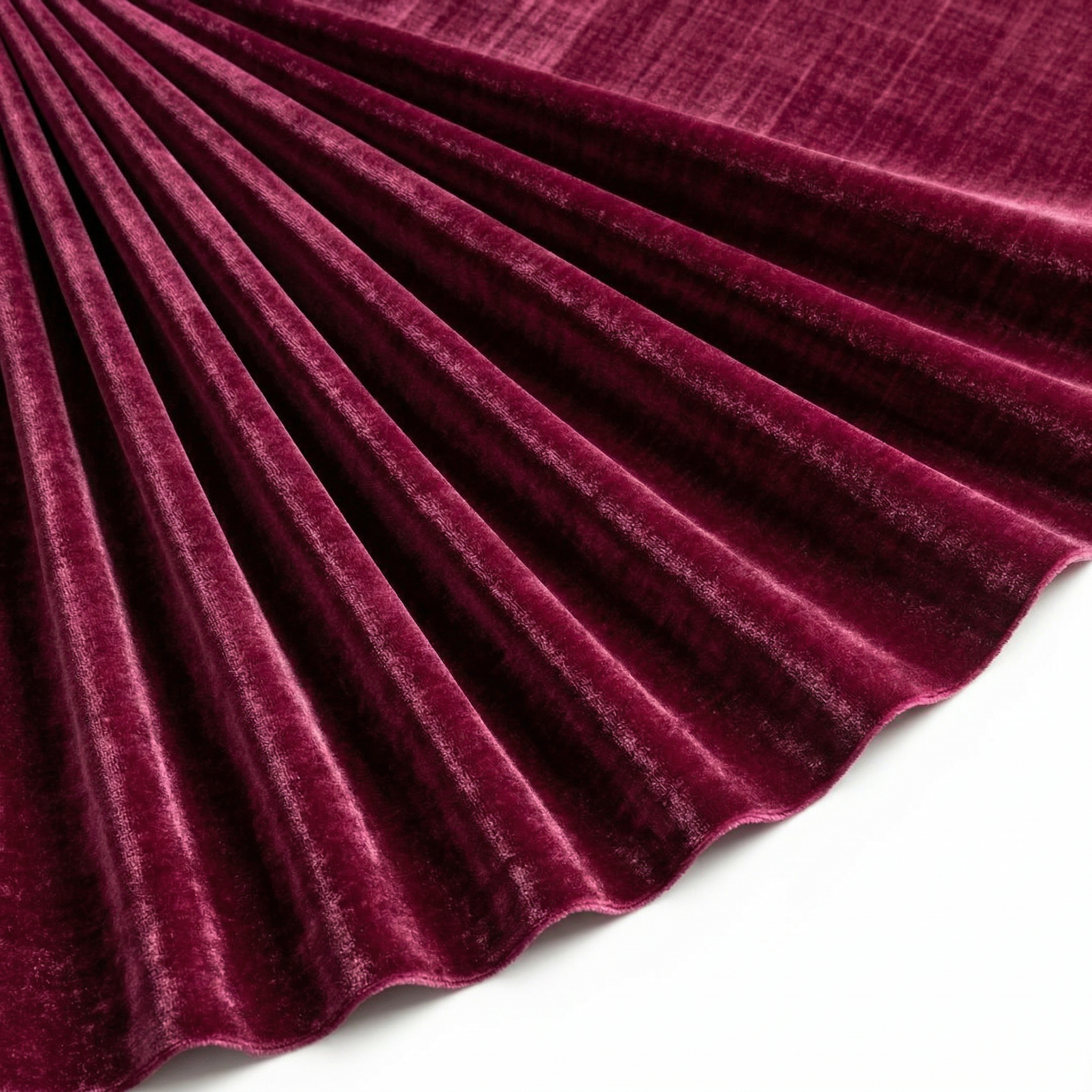 Tissu Velours Extensible Uni Rouge Bordeaux