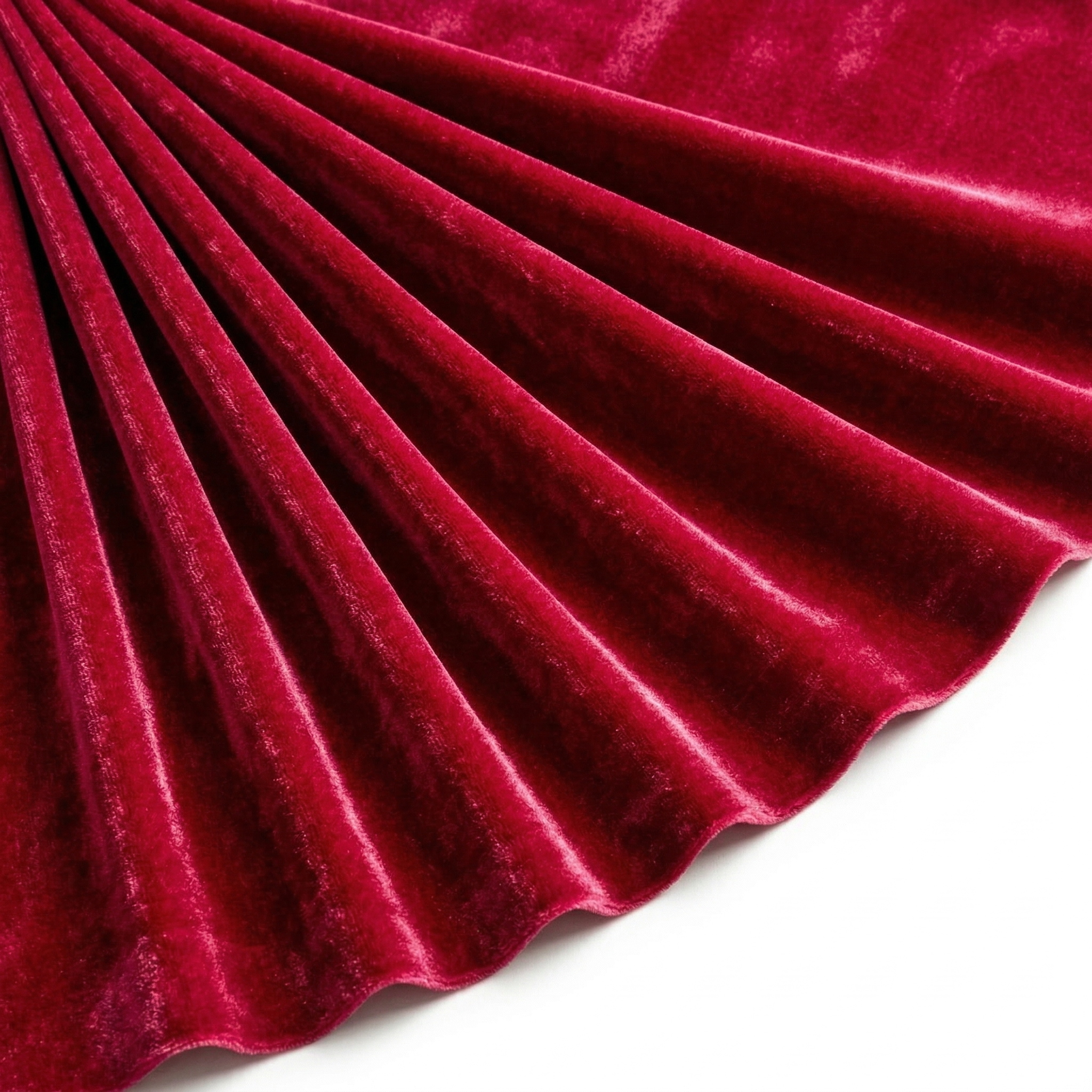 Tissu Velours Extensible Uni Rouge