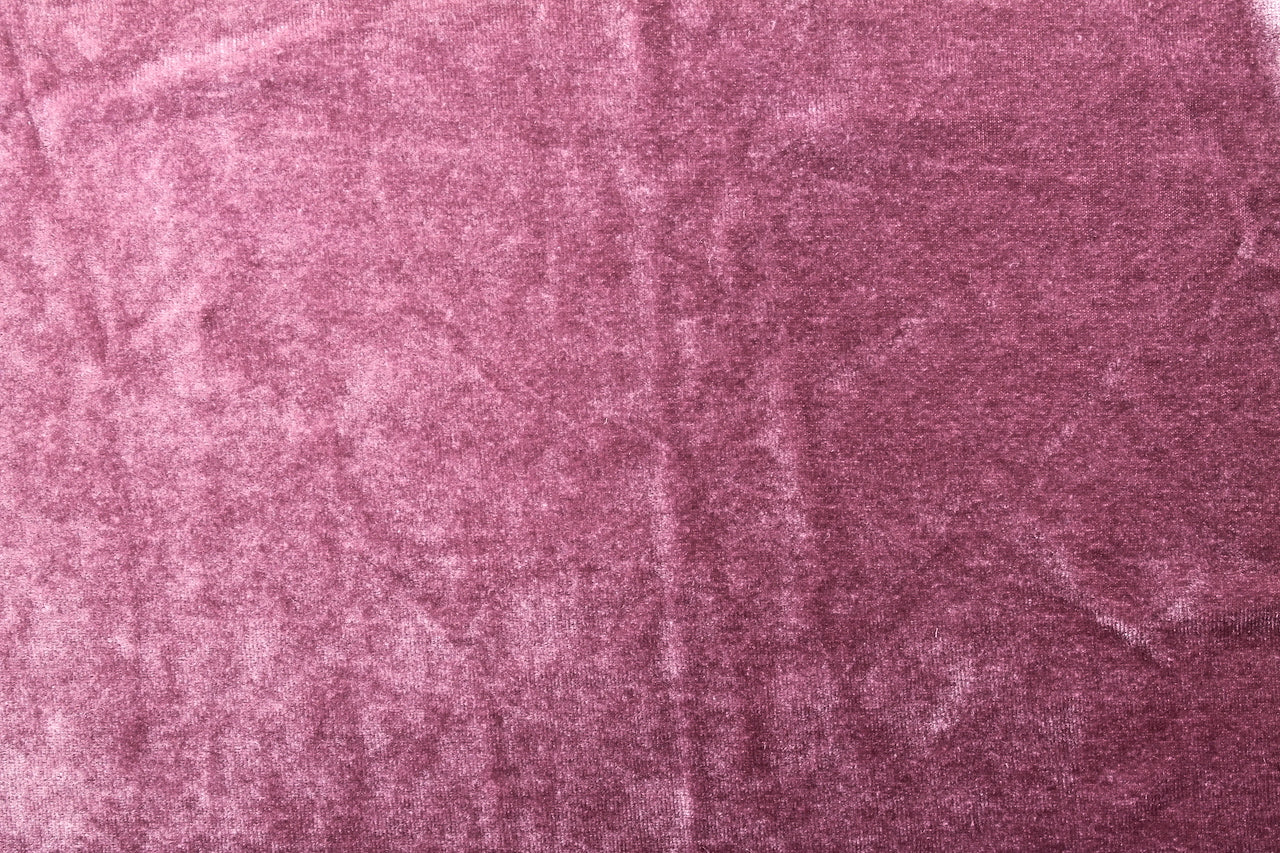 Tissu Velours Extensible Uni Vieux Rose