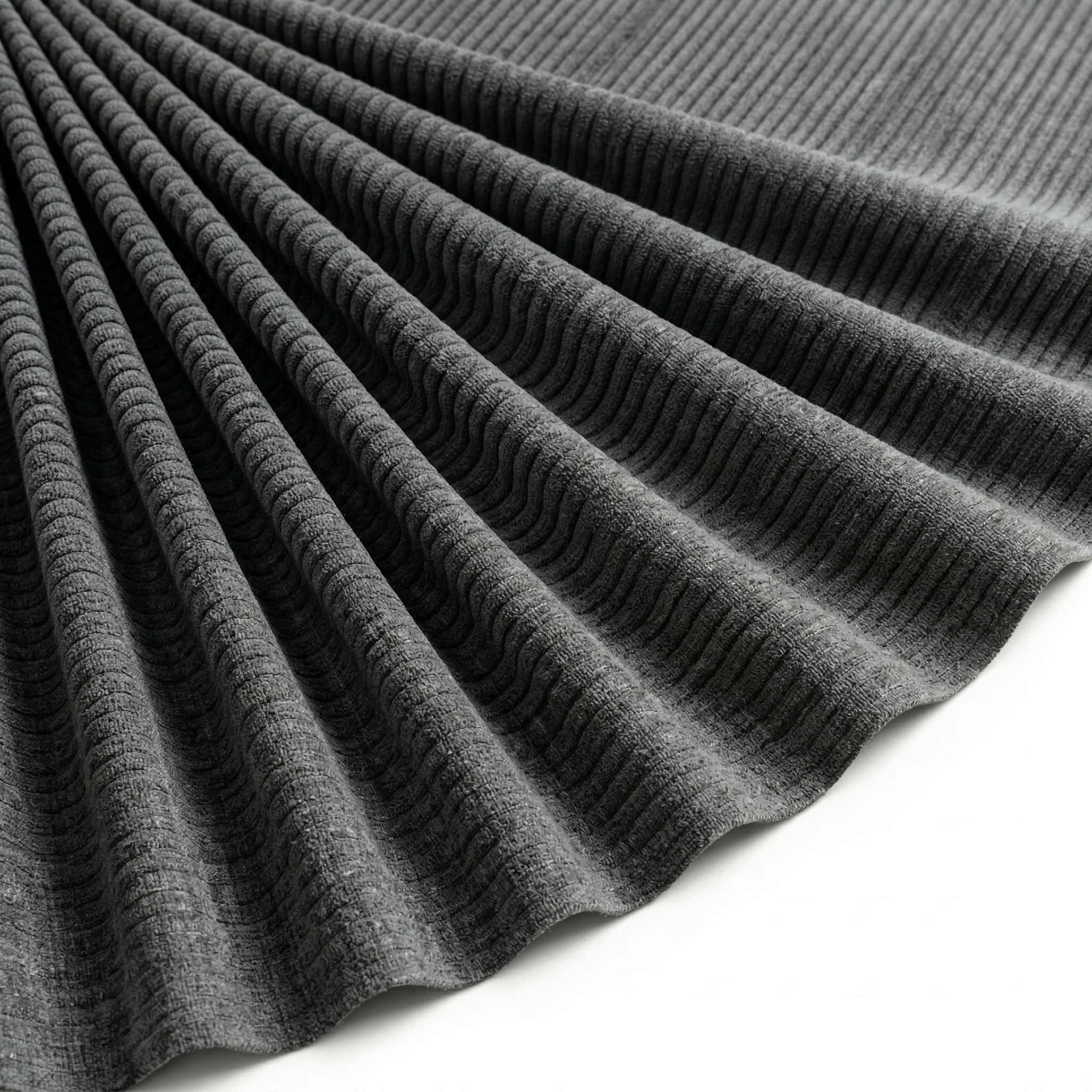 Tissu Velours Maille Côtelé Taupe