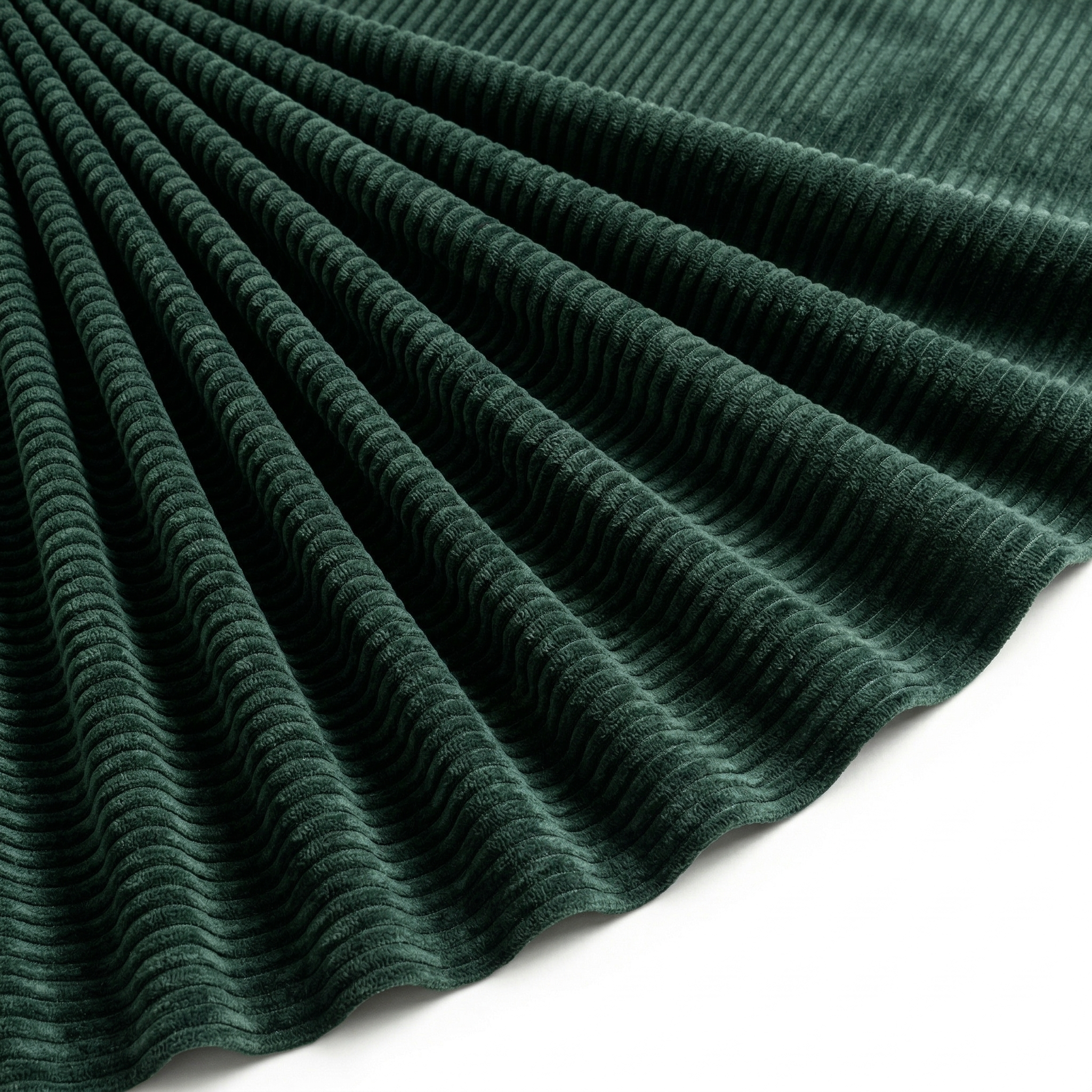 Tissu Velours Maille Côtelé Vert Sapin