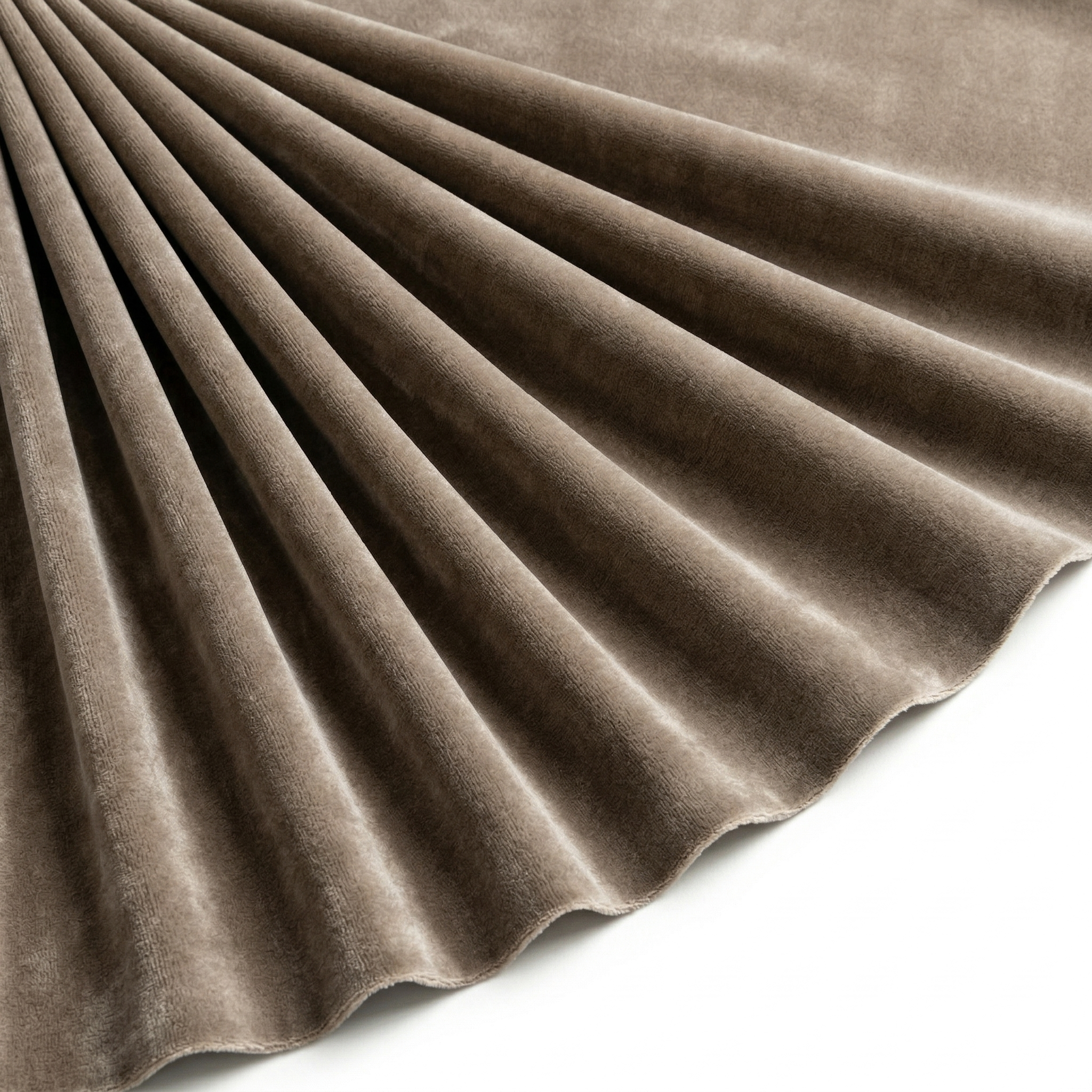 Tissu Velours Mat Extensible Uni Beige foncé