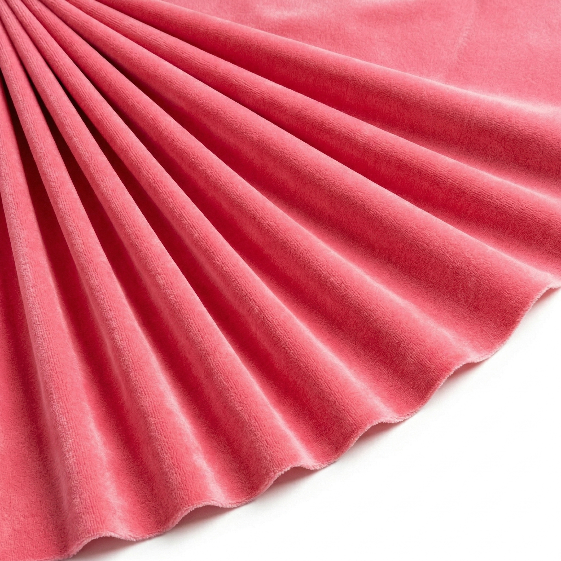 Tissu Velours Mat Extensible Uni Corail