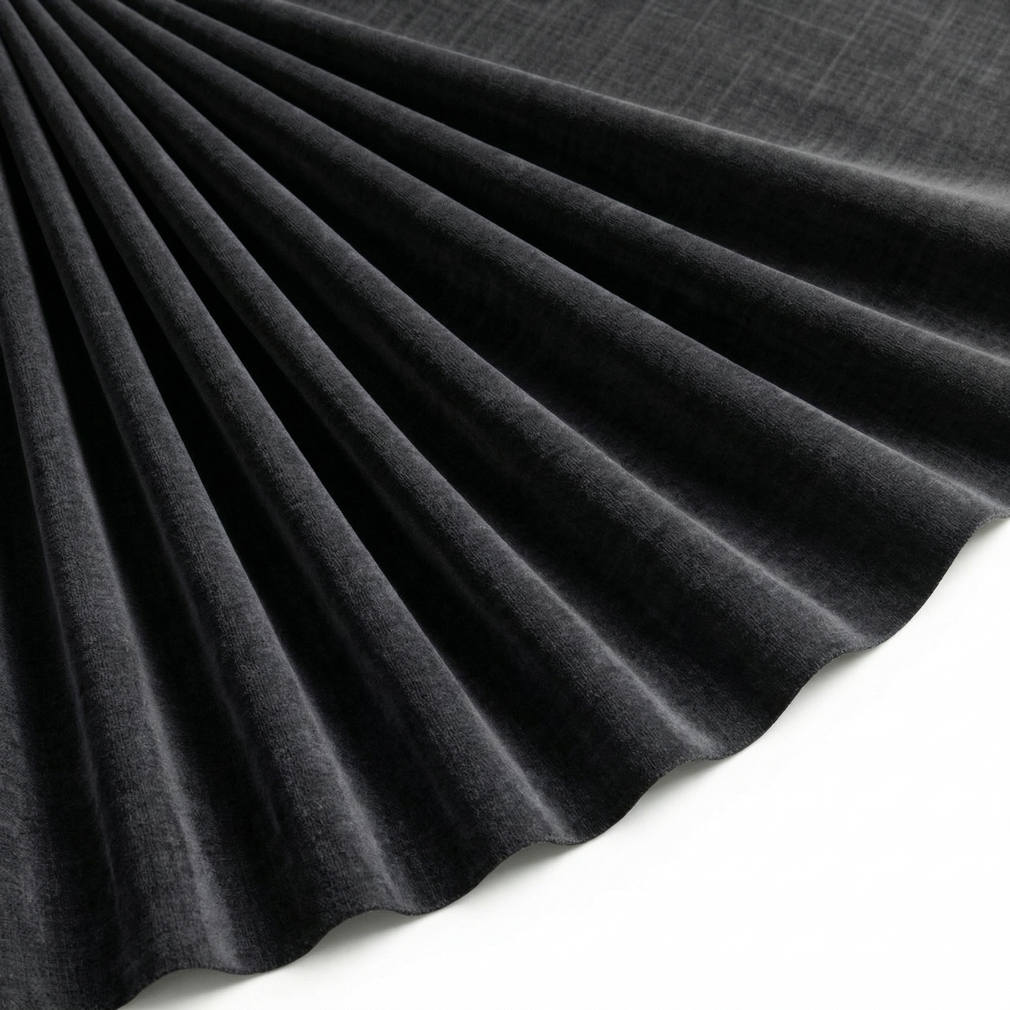 Tissu Velours Mat Extensible Uni Gris foncé