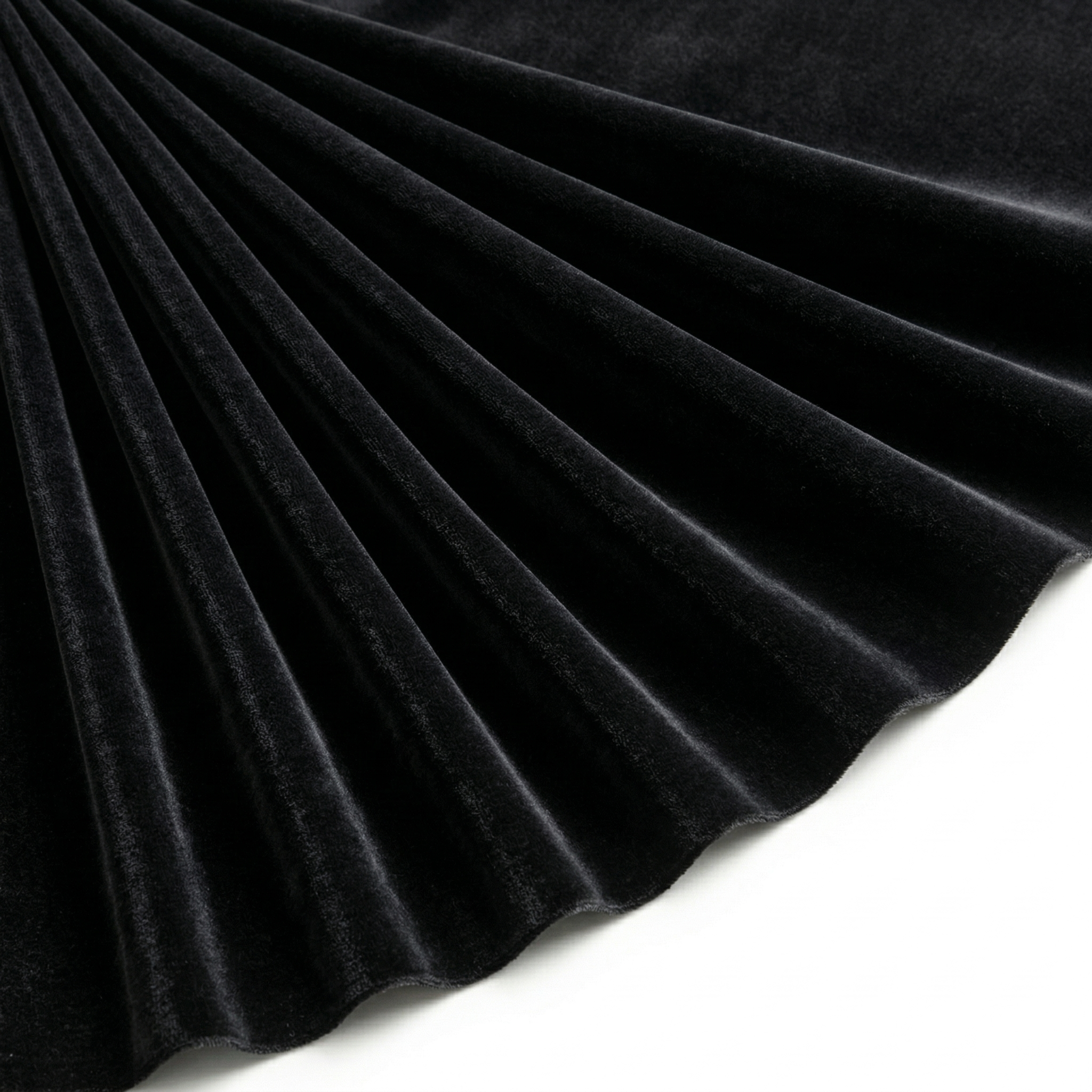 Tissu Velours Mat Extensible Uni Noir