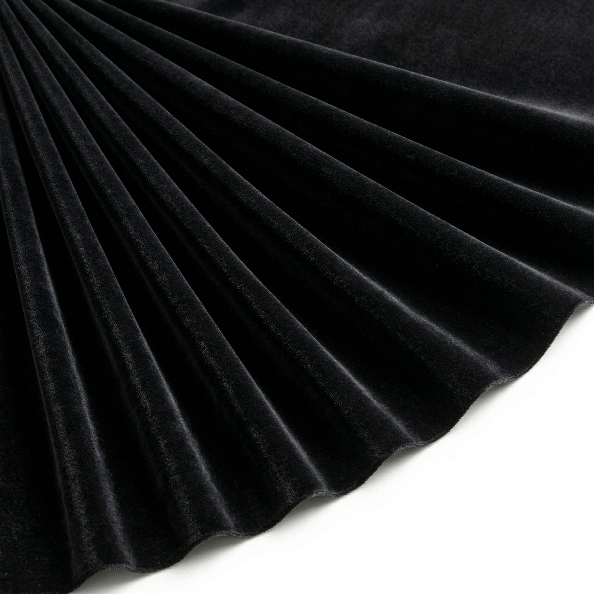 Tissu Velours Mat Extensible Uni Noir