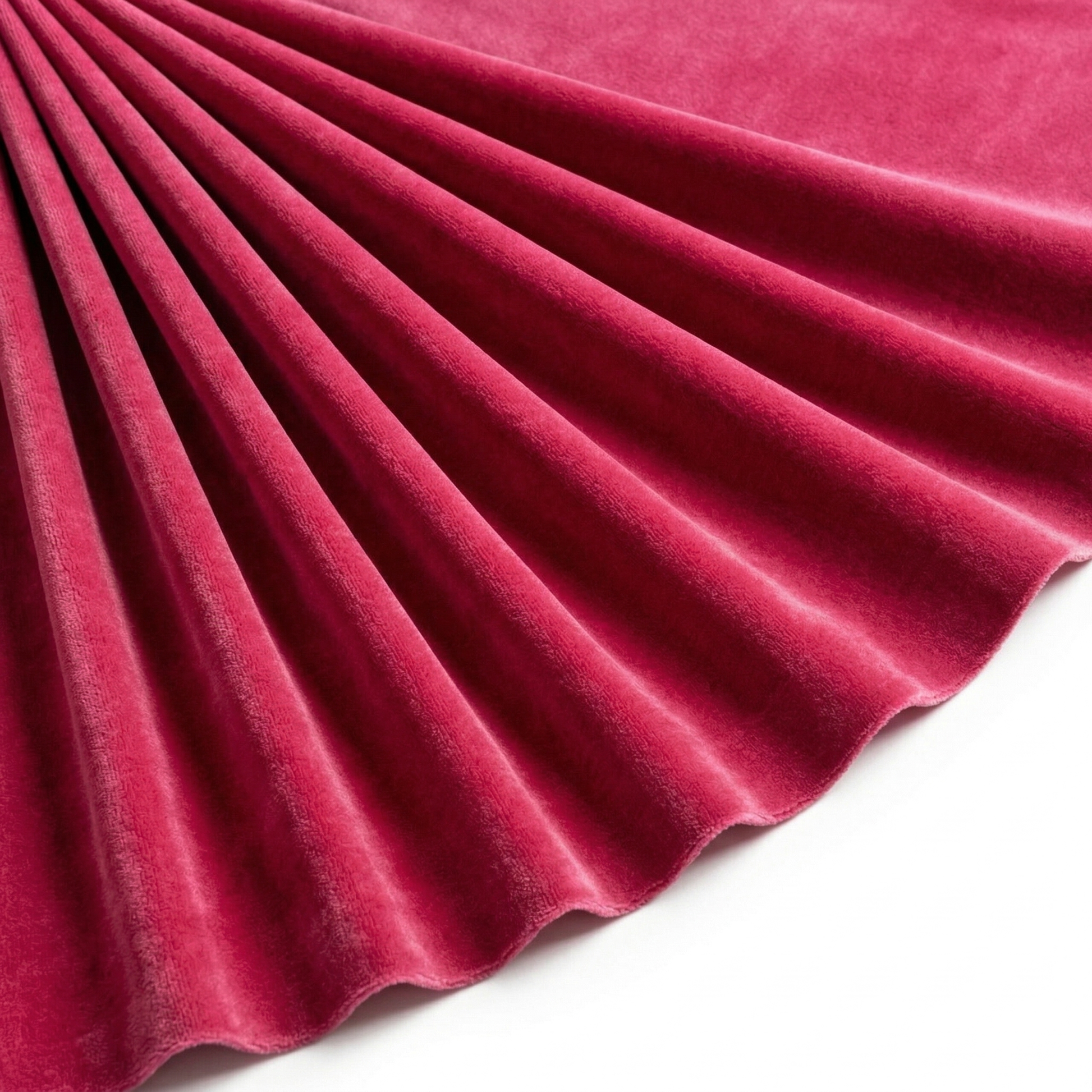 Tissu Velours Mat Extensible Uni Rouge