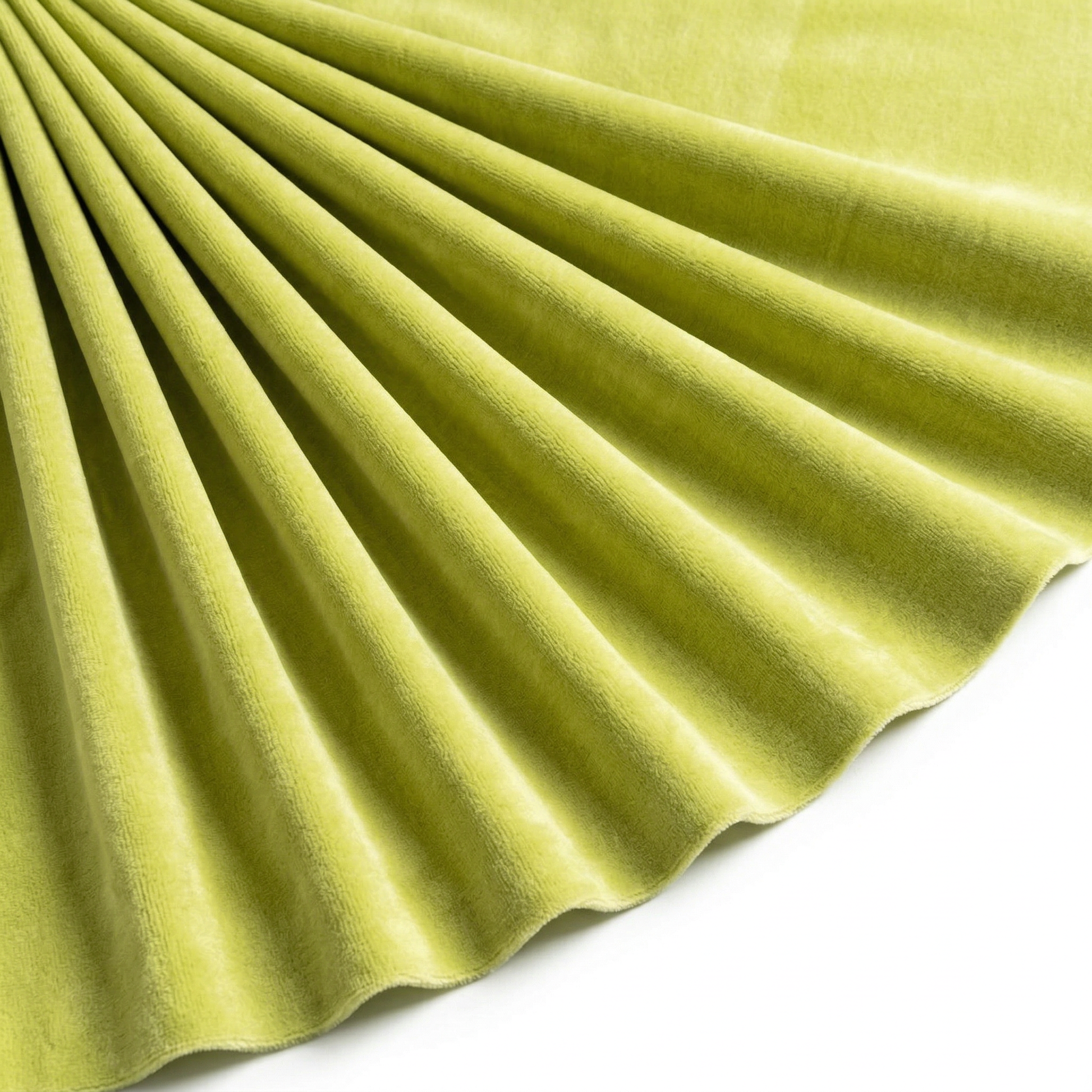 Tissu Velours Mat Extensible Uni Vert Anis