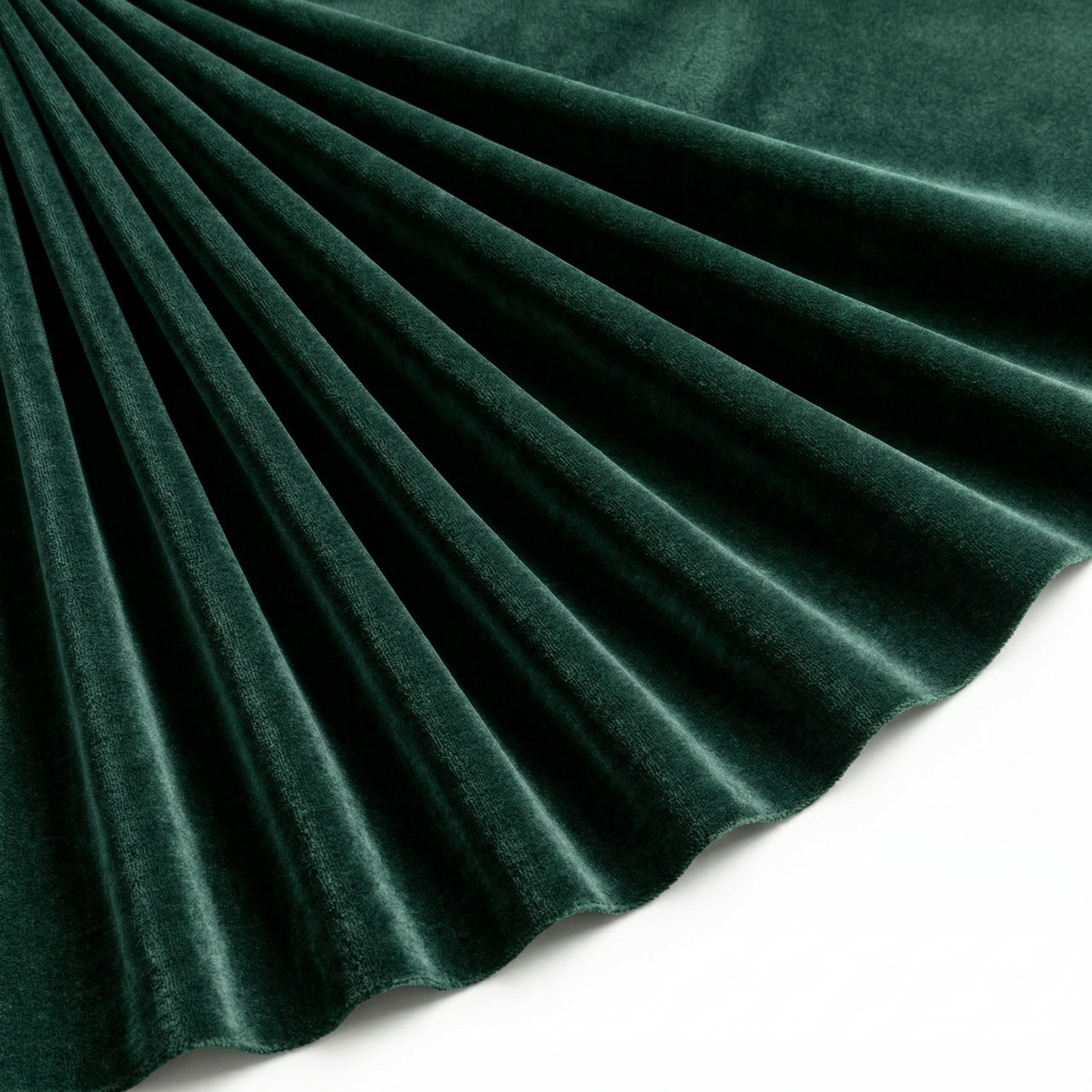 Tissu Velours Mat Extensible Uni Vert Sapin
