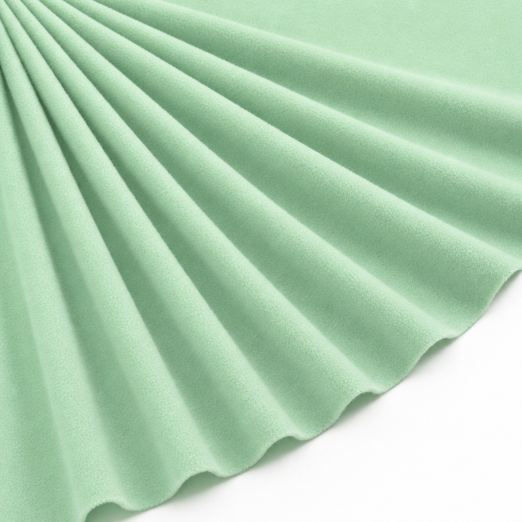 Tissu Velours Mat Extensible Uni Vert amande