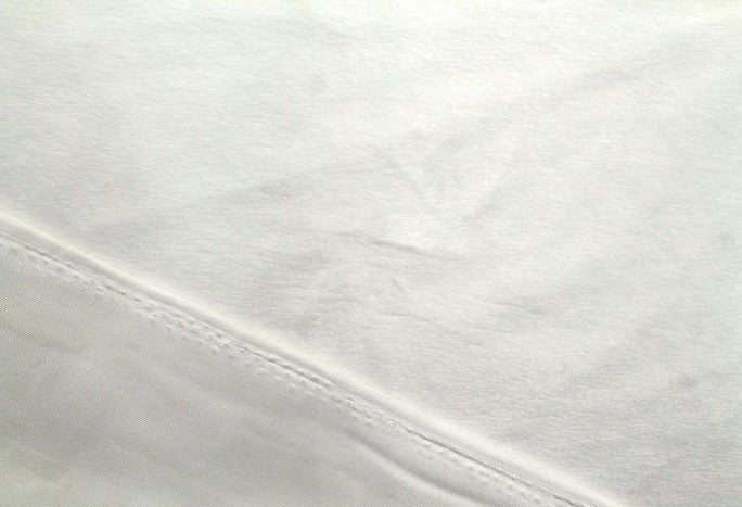 Tissu Velours Ras Minky Uni Blanc cassé