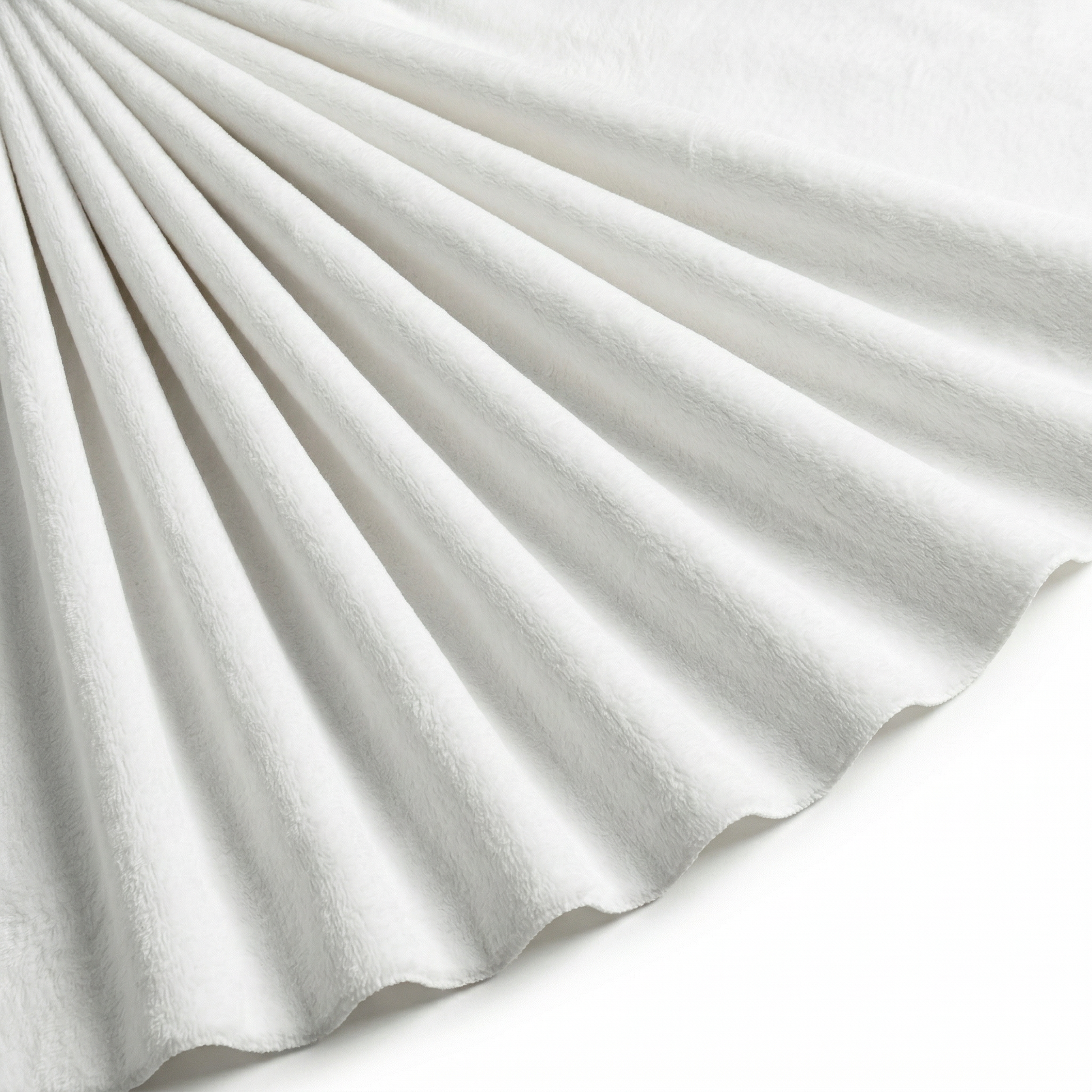 Tissu Velours Ras Minky Uni Blanc cassé
