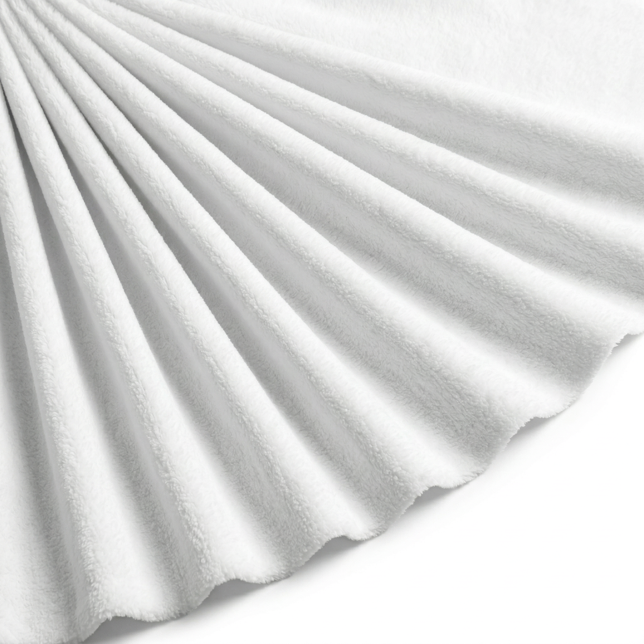 Tissu Velours Ras Minky Uni Blanc