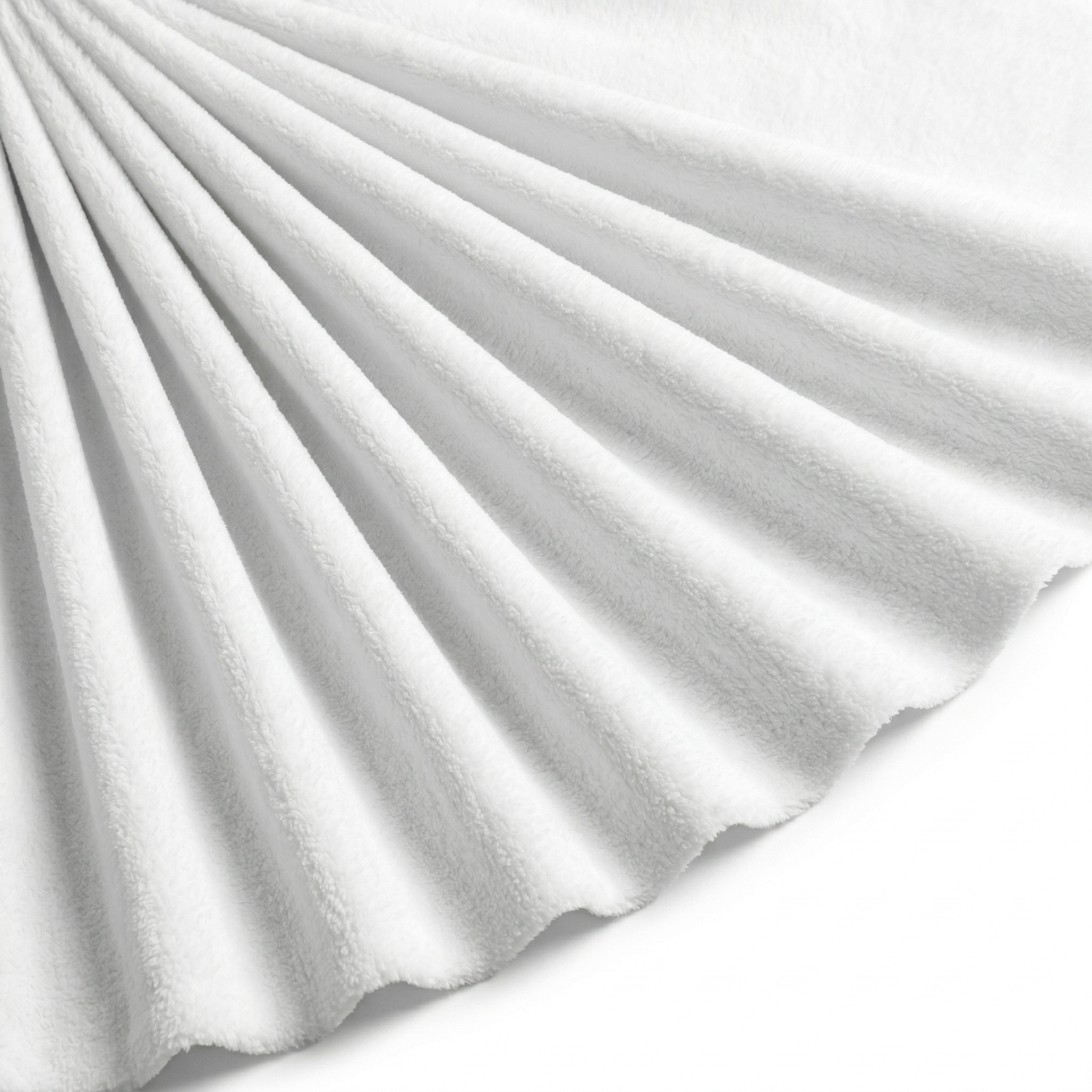 Tissu Velours Ras Minky Uni Blanc