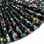 Tissu Velours côtes fines Petites fleurs Noir