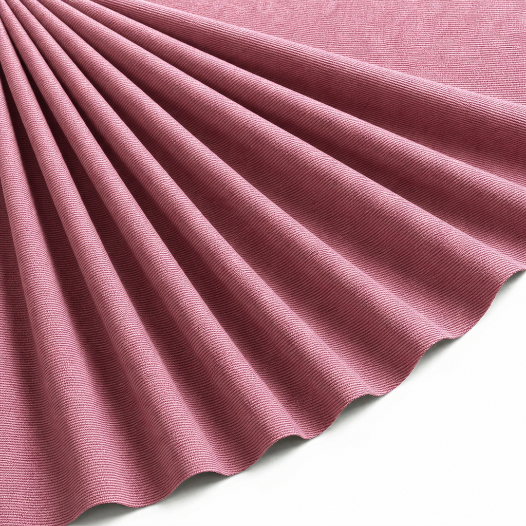 Tissu Velours côtes fines Uni Bois de Rose