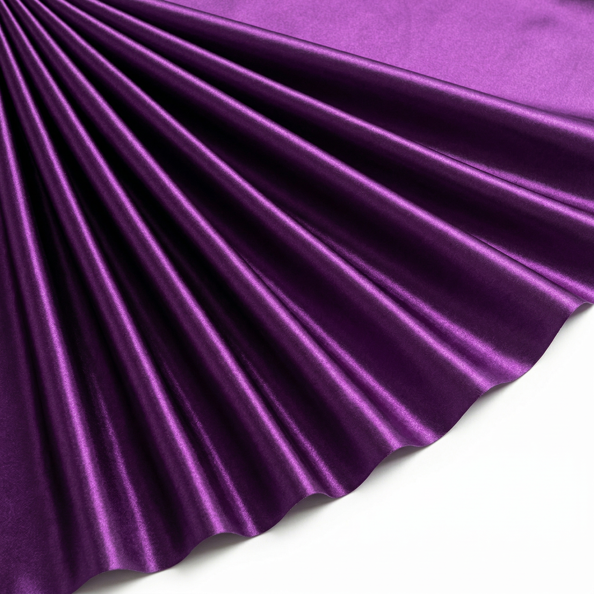 Tissu Satin Extensible Uni Violet Prune