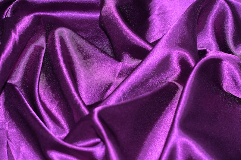 Tissu Satin Extensible Uni Violet Prune