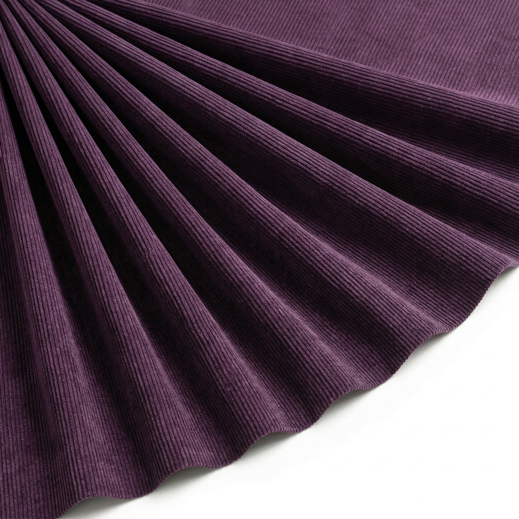 Tissu Velours côtes fines Uni Violet Prune