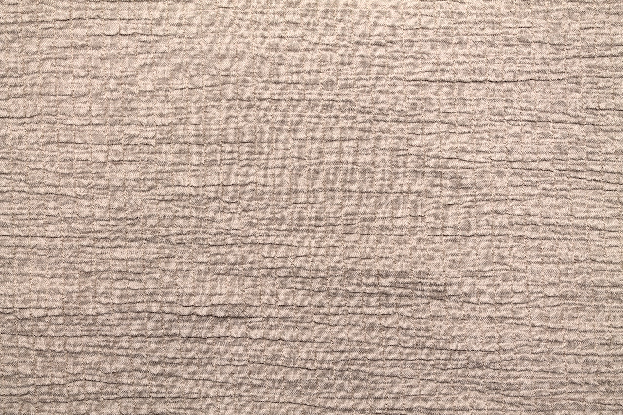 Tissu Viscose Gaufrée Unie Beige