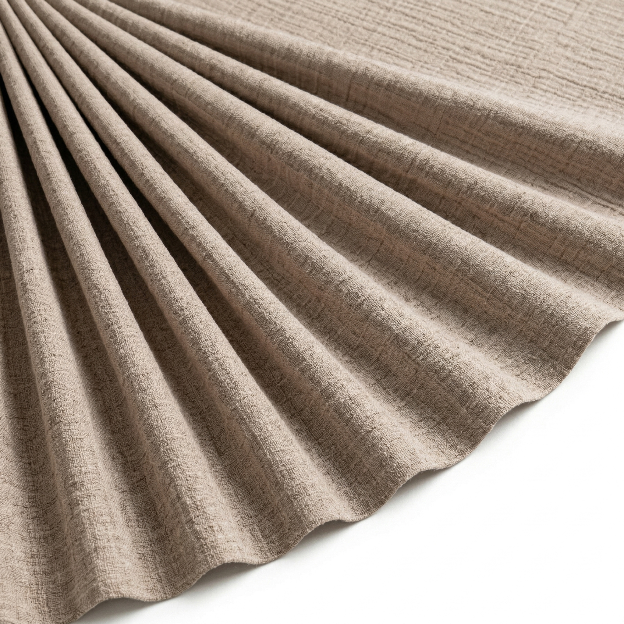 Tissu Viscose Gaufrée Unie Beige