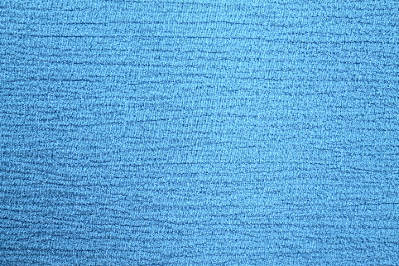 Tissu Viscose Gaufrée Unie Bleu azur