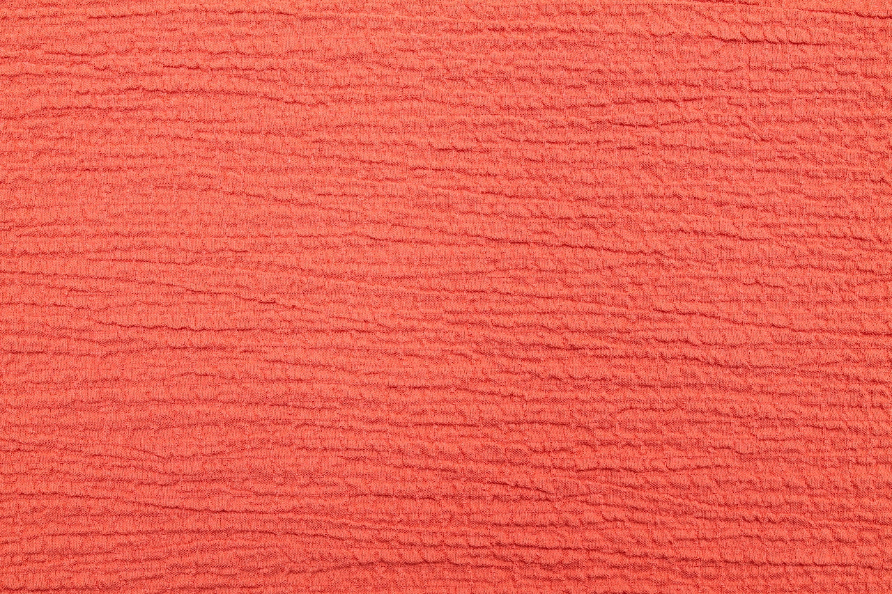 Tissu Viscose Gaufrée Unie Corail