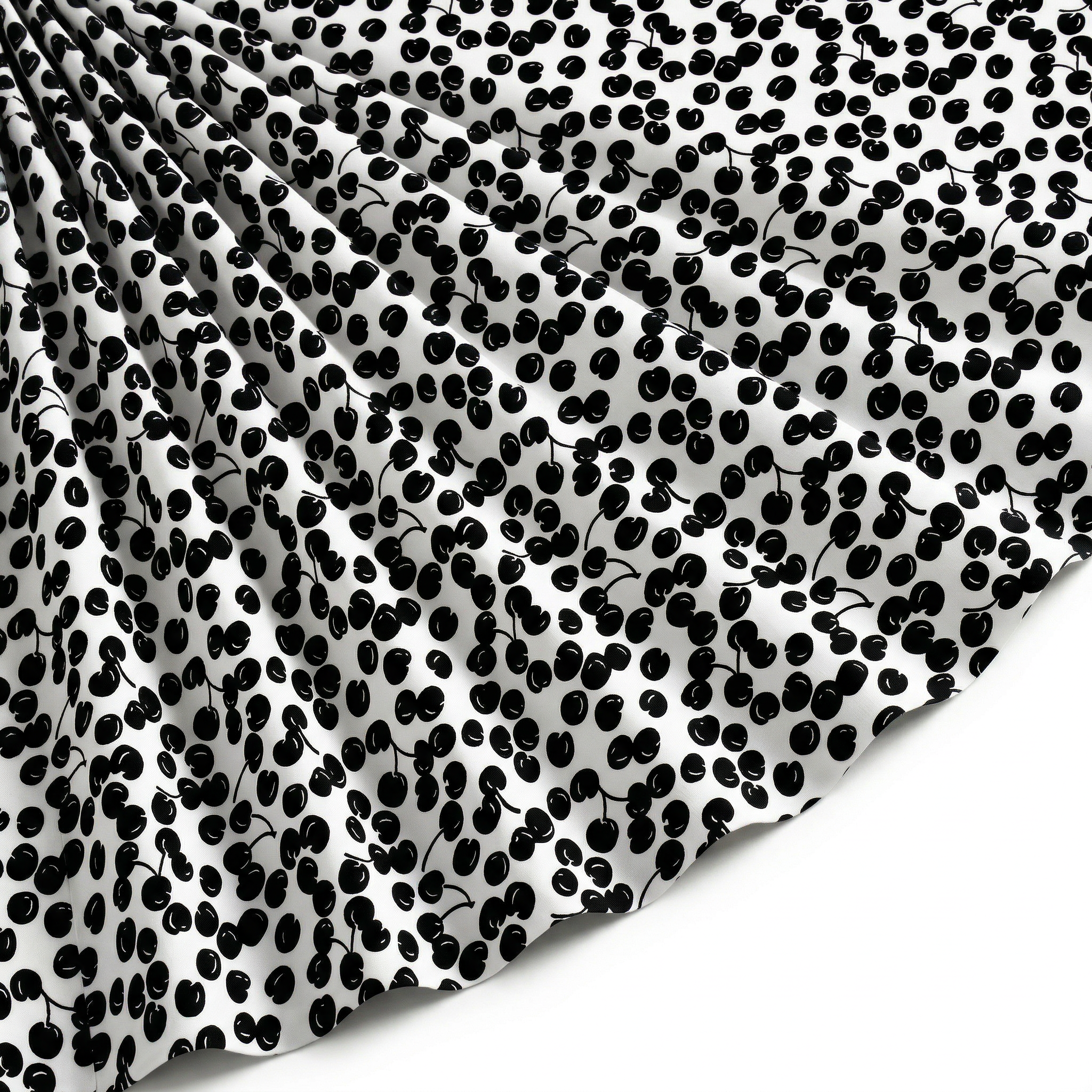 Tissu Viscose Imprimée Cherry Blanc