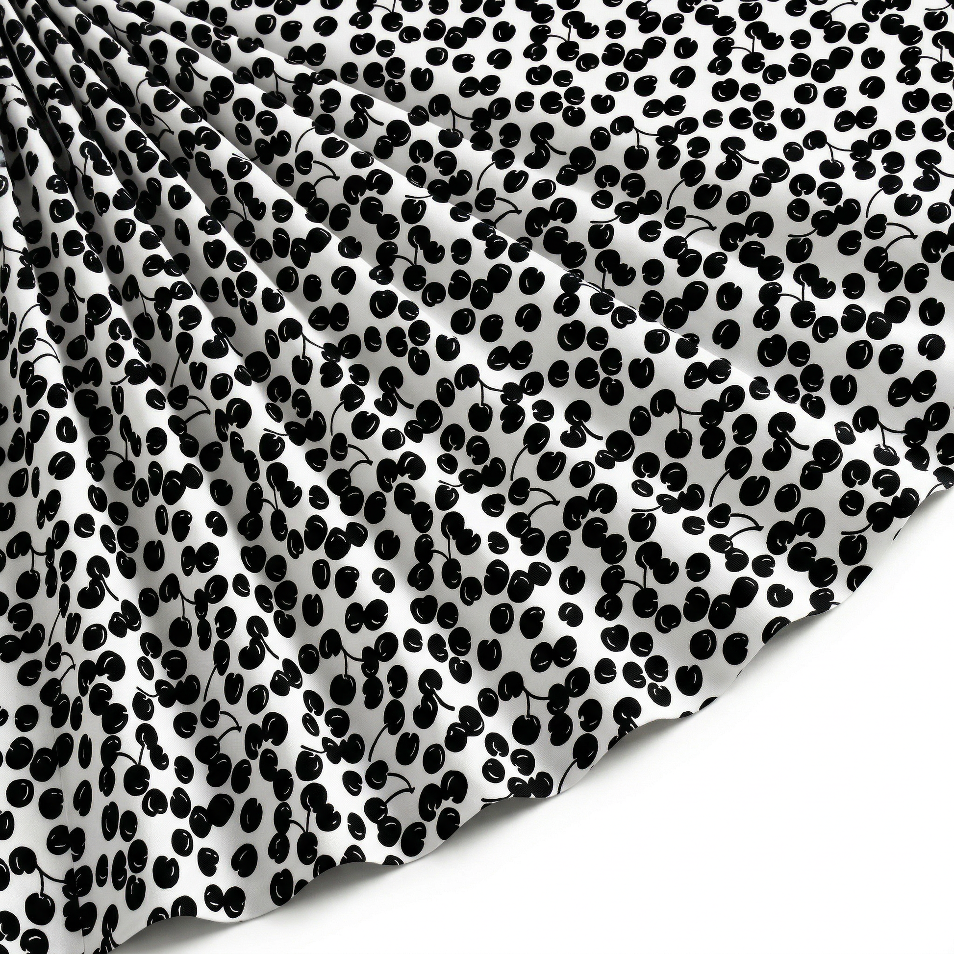 Tissu Viscose Imprimée Cherry Blanc