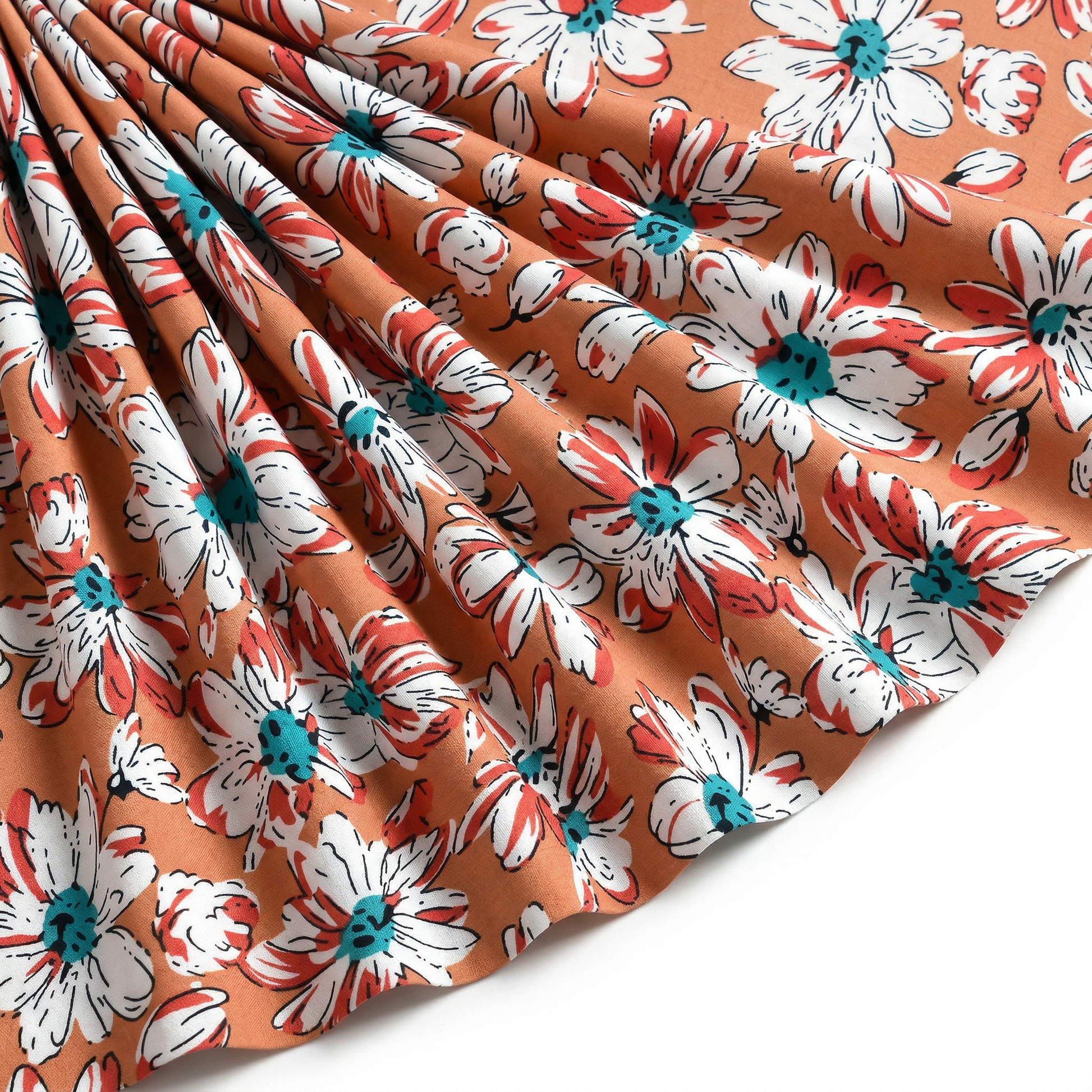 Tissu Viscose Imprimée Fleur Solène Rose