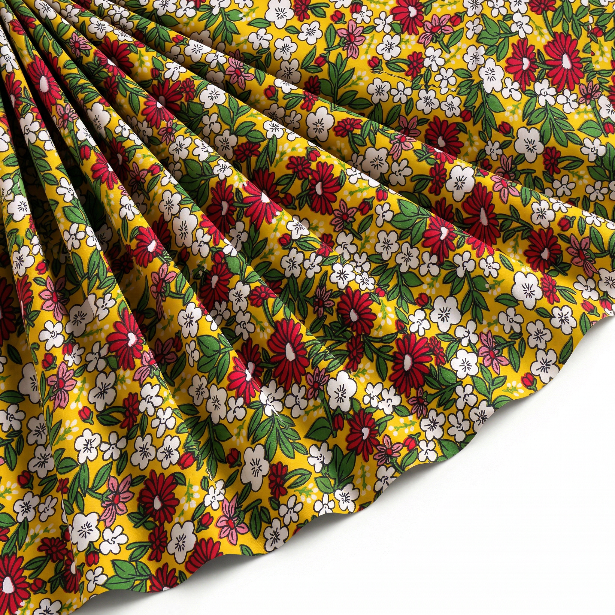 Tissu Viscose Imprimée Fleur Véra Jaune
