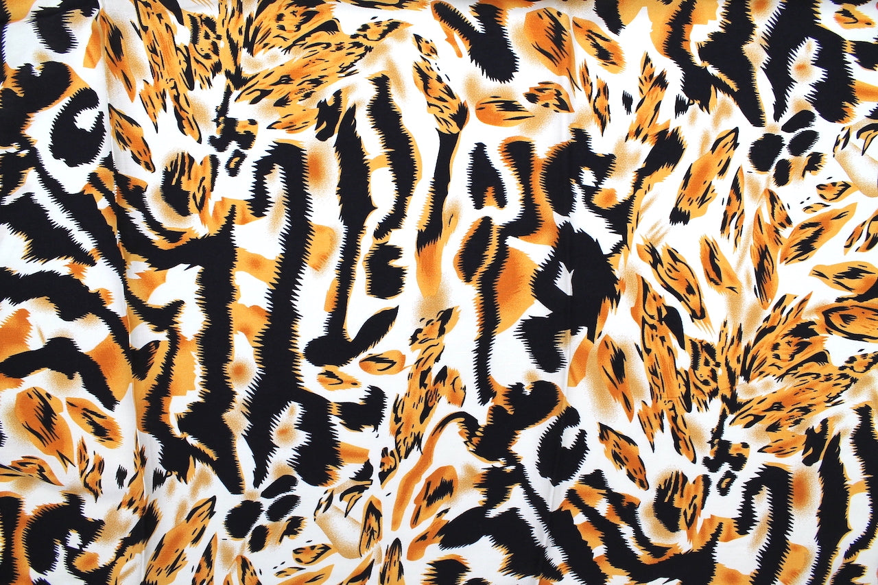 Tissu Viscose Imprimée Léopard Jaune