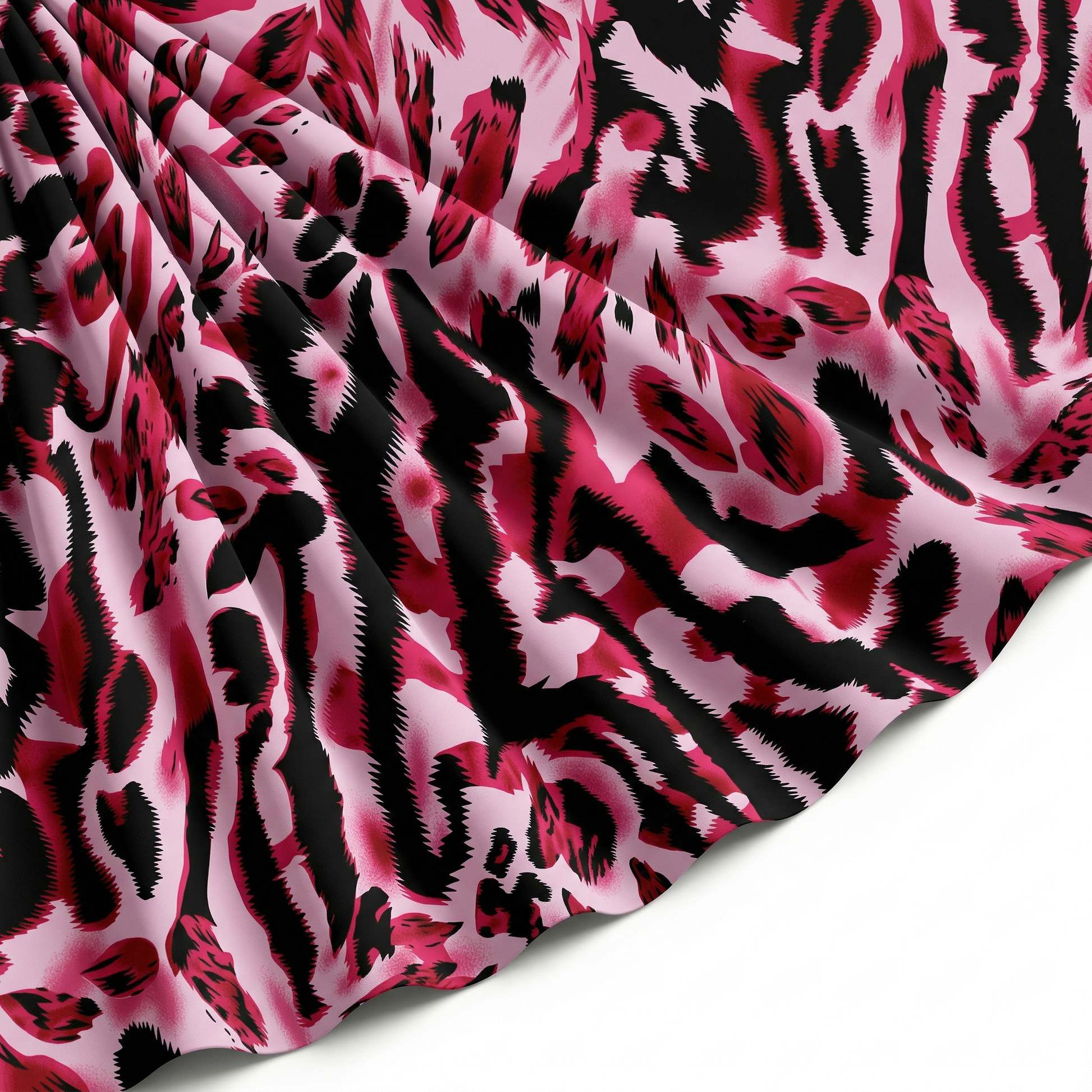 Tissu Viscose Imprimée Léopard Rose