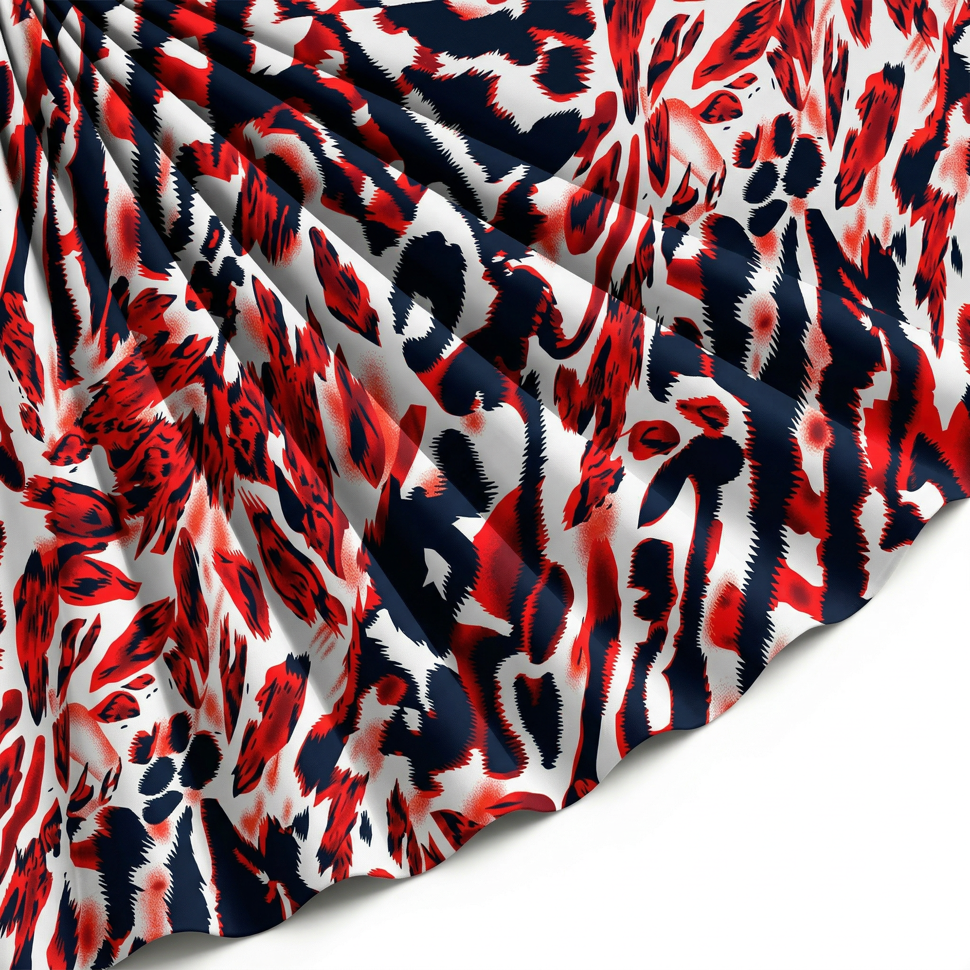 Tissu Viscose Imprimée Léopard Rouge