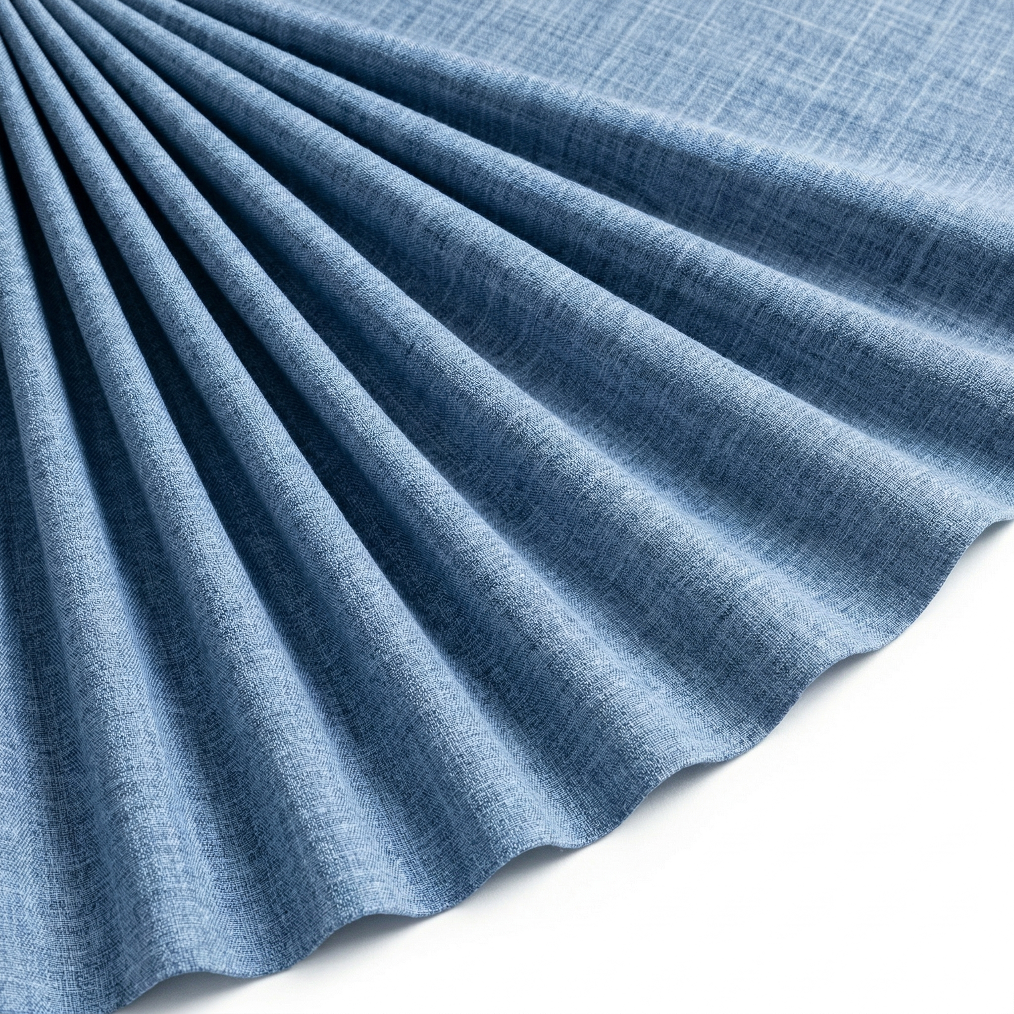 Tissu Voile Fluide Effet Naturel Mélange Bleu Denim